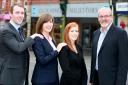 New trainees at Ellis Jones Solicitors, from left Simon Beetham, Lauren Harley and Clair Phillips with managing partner Nigel Smith