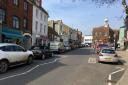 Traffic queuing on South Street, Bridport, Picture: DAVID BOL.