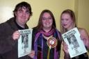 VOTE ZOE: Budding MYP Zoe Bevis with campaign supporters Michael Ray and Tonie Roper