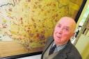 Bomb detective: John Comben with the map he created