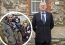 Martin Clunes and his wife Philippa have lodged an objection to plans for a permanent travellers site near Beaminster, where Theo Langton and Ruth McGill, inset, have been living