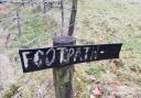 Makeshift footpath sign (stock picture