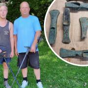 Martin Turner and his son Rhys found the axe heads whilst metal detecting near Dorchester