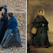 Kate Winslet as Mary Anning and Saoirse  Ronan in west Dorset-filmed Ammonite and, right, the real Mary Anning