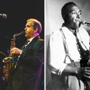 Saxophonist Neil Maya and, right, Charlie Parker