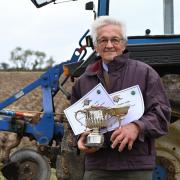 Champion Ploughman, Michael Fooks with his prizes