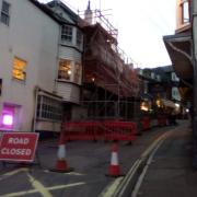 Broad Street closed due to a partial building collapse in November