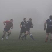 Harry Courtice, number four, carries the ball forward in a Bridport attack