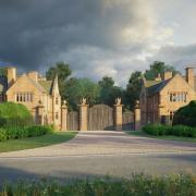 CGI image of how the entrance to Parnham will look with  approved Dower House