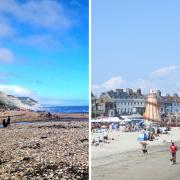 Left: Charmouth Beach. Right: Weymouth Beach