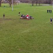 Cam Waite feeds the ball into an attacking scrum for Bridport Daggers