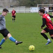 Toby Diaz, right, scored his first Bridport goal in the 2-2 draw