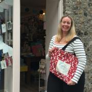 Rebecca at paper Bird is the latest business to join the reusable bag scheme in Lyme Regis