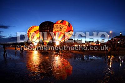 Bournemouth Air Festival     Balloon Glow on Bournemouth beach.