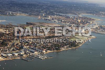 Hamworthy and Poole from the air.  Taken with the Assistance of Bournemouth Helicopters.