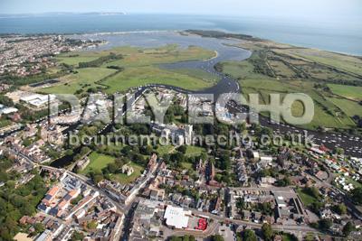 Aerial of christchurch  taken by Gary  Ellson  of bournemouth Helicopters. 