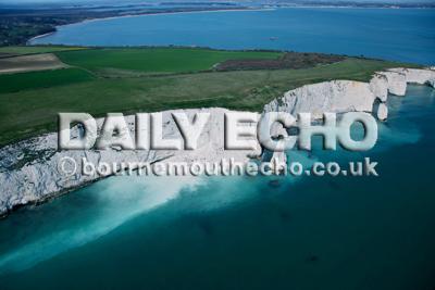 Landslide  on the  cliffs  near Old harry Rocks, taken by Gary Ellson  of  Bournemouth  Helicopters