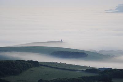 Sea mist over the Purbecks, taken by Nathaniel Reeks.
