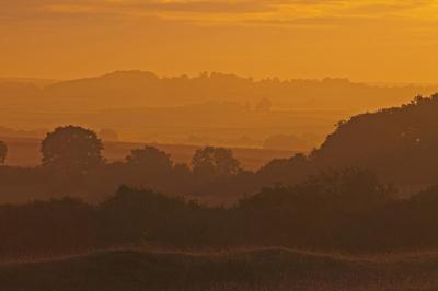 The morning sun rises over the Blackmoor Vale, Dorset. Taken by Mark Brazier.