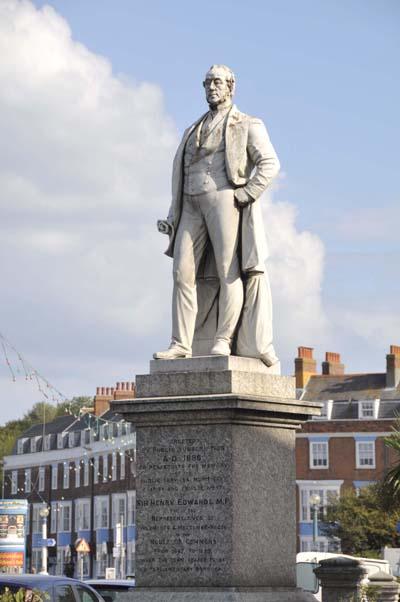 Statue of Sir Henry Edwards MP at Alexander Gardens, Weymouth.  