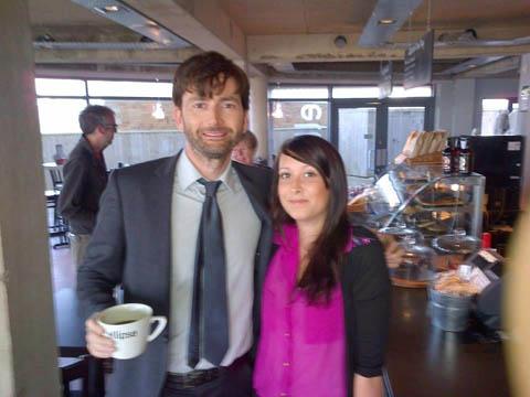 Broadchurch star David Tennant in the Ellipse Caffe at West Bay.