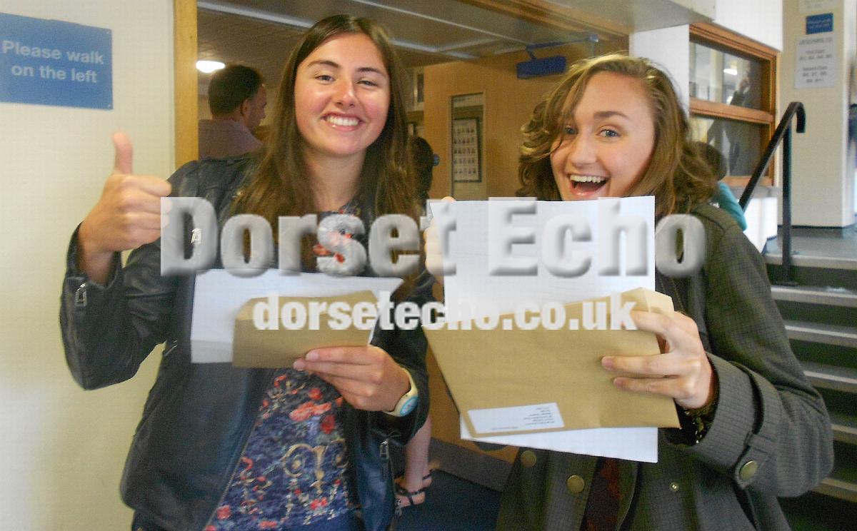 Beamister sixth form A level students with their results August 2013
Billie Stevens, AAB, Florence Wright, A*AB