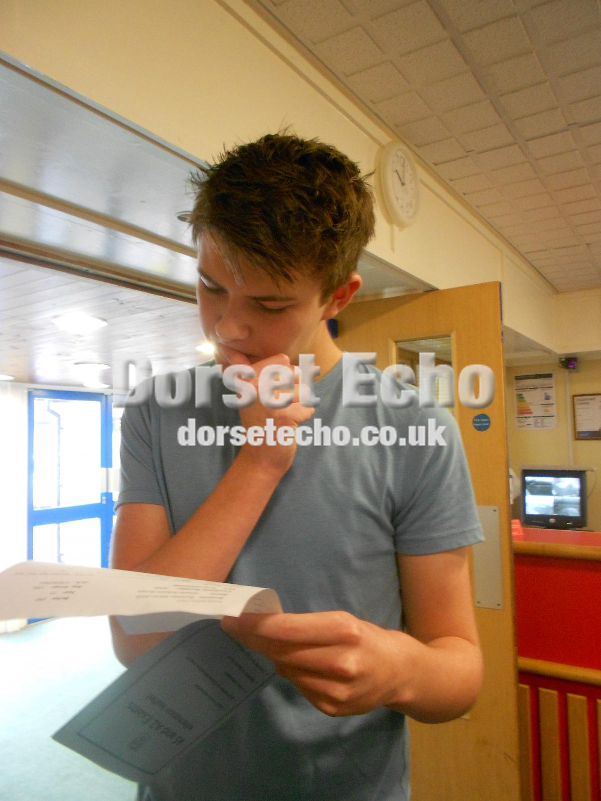 Beamister sixth form A level students with their results August 2013
Charlie Gudge BBC