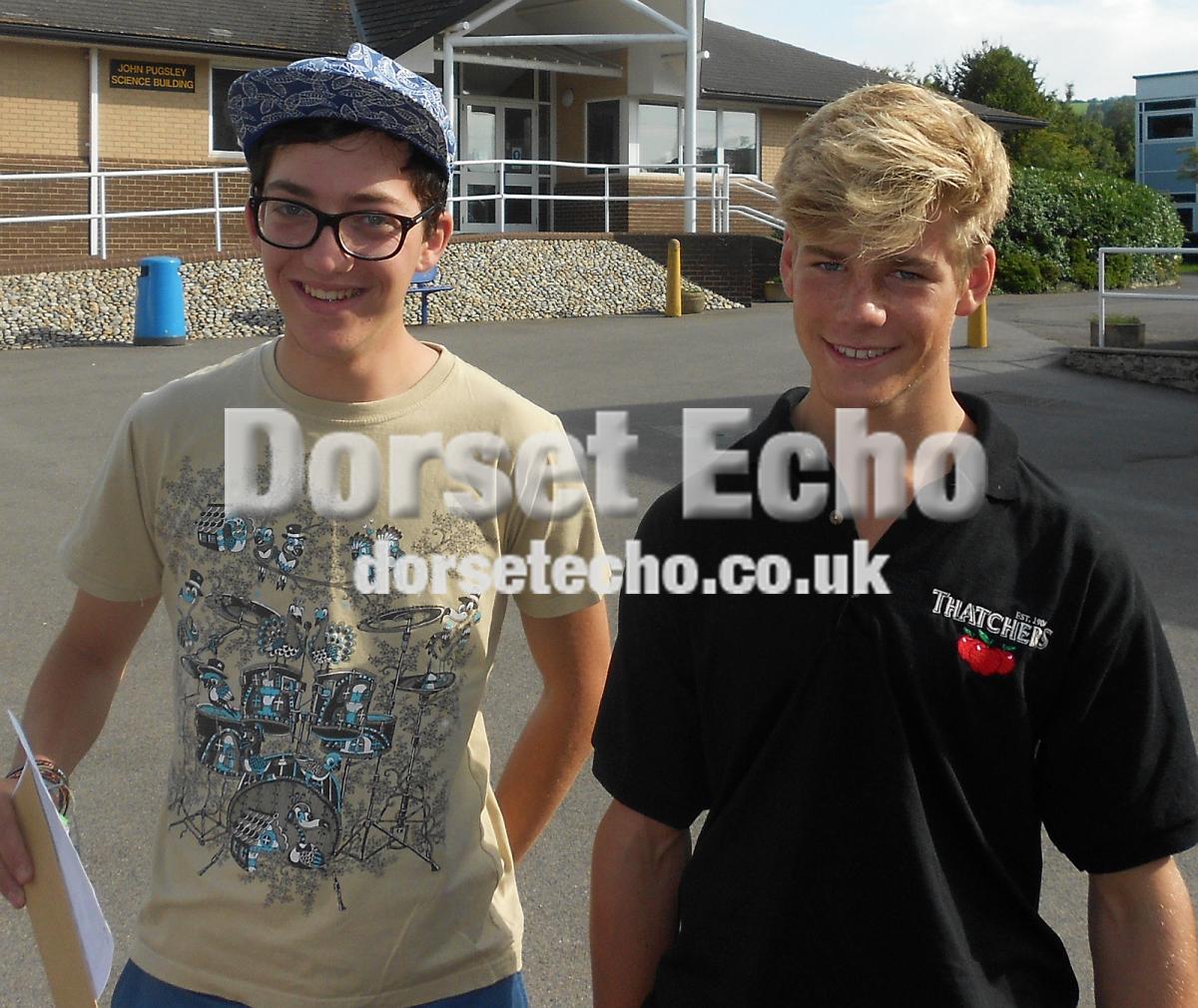 Beaminster GCSE students Alfie Payne and George Wells August 2013