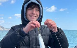 Charlie Watson with the mackerel
