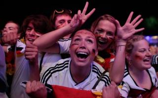 Elation for German fans last night. Pic: PA