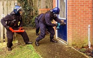 Door smashed down in town centre drug raid