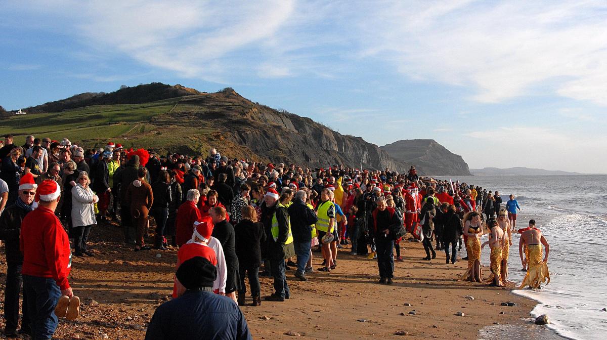 Christmas Day Charmouth Swim. Picture from Neil Harvey