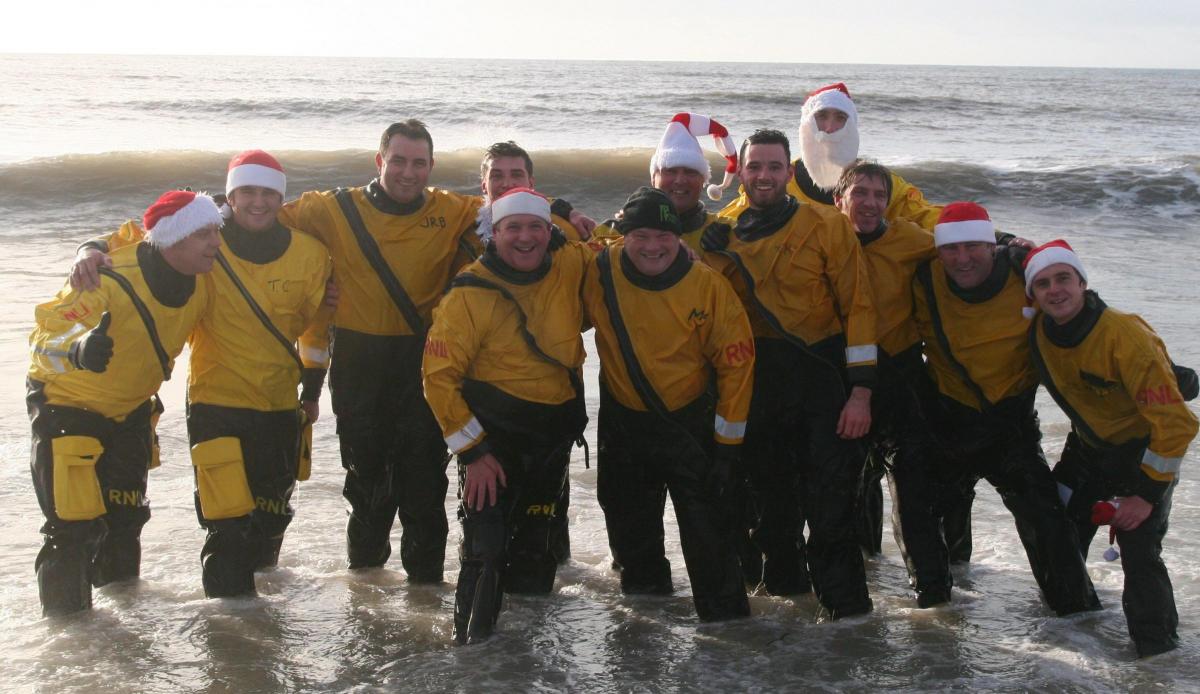 Christmas Day Charmouth Swim. Picture from Richard Horobin