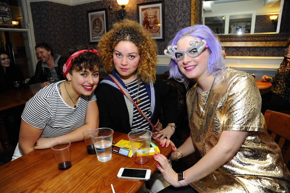 New Year's Eve in Bridport - Marina Rene-Cemmick, Ella Squirell and Celest Chambers-Hill - Picture: Graham Hunt Photography