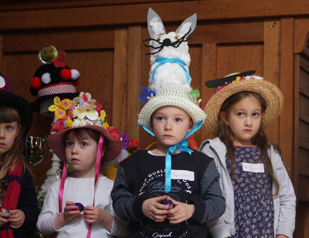 Youngsters being judged on their Easter bonnets Picture: MAISIE HILL
