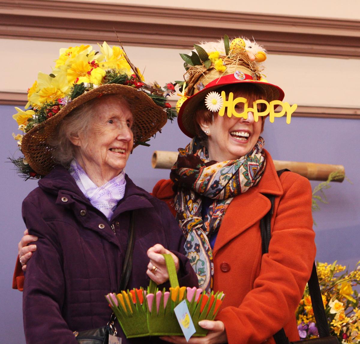 Anne and Lynette Ravenscroft, winner of the ladies hat competition, Picture: MAISIE HILL