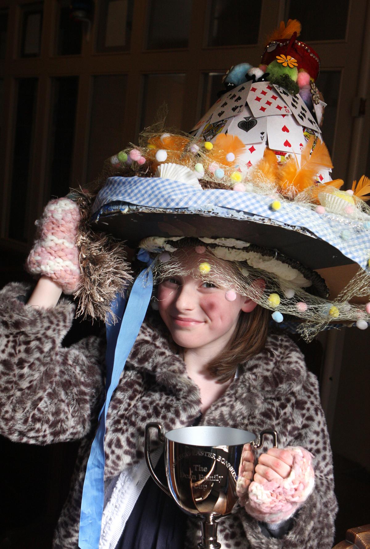 Easter bonnet competition winner Belle Hallet, Picture: MAISIE HILL