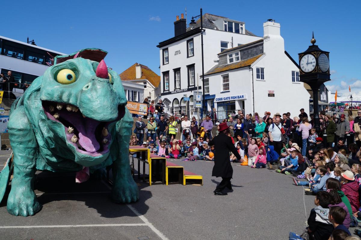 The Iggy the Iguanadon street performance at the Lyme Regis Fossil Festival Picture: GAIL PITTER