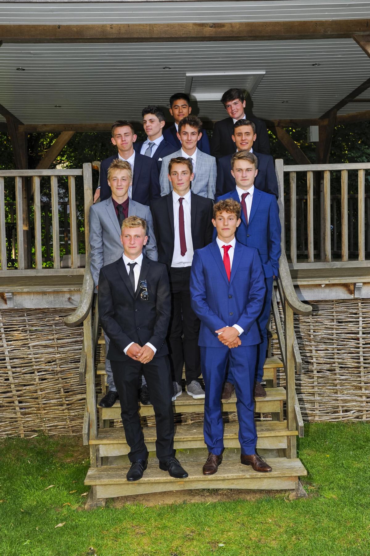 Boys on the steps at the Woodroffe School Year 11 Prom 2017, Pictures: GRAHAM HUNT PHOTOGRAPHY