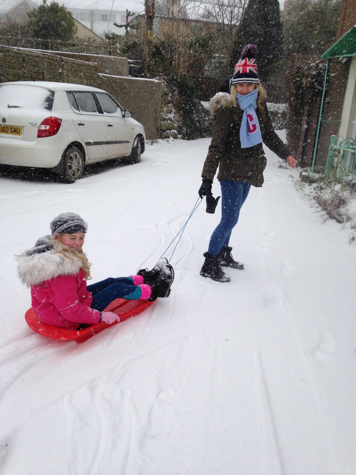 Fun in the snow. Picture: Carly Hill
