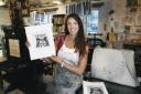 Rachel Bright in the printmaking studio