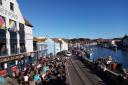 Traffic restrictions have been lifted around Weymouth harbour but it continues to be busy