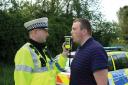 A roadside breath check taking place Picture: Dorset Police