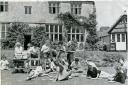 Members enjoying a lunch on the lawn in the early days of the Pilsdon Community, Picture: The Pilsdon Community