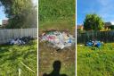Rubbish left on Mosterton Village Green after travellers camped there