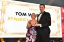 Young Dairy Vet of the Year 2023 Tom Warboys of Synergy Farm Vets, award presented by Eileen Bulloch, National Sales manager at Virbac