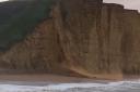 The dramatic moment the cliff fell in West Bay