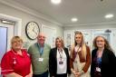 From the left, Paula Marfell - Activities coordinator, Jim Marshall - Alzheimer’s Society, Becky Green - Home Manager, Kate Andrew - Customer Relations Manager and Mel Matthews - Alzheimer’s Society.