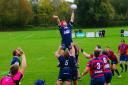 Will Murley leaps highest at a Bridport line-out during the win over Lytchett