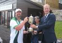 Paul Pomeroy was crowned men's singles champion by Simon Wakely, right		          Pictures: LRBC